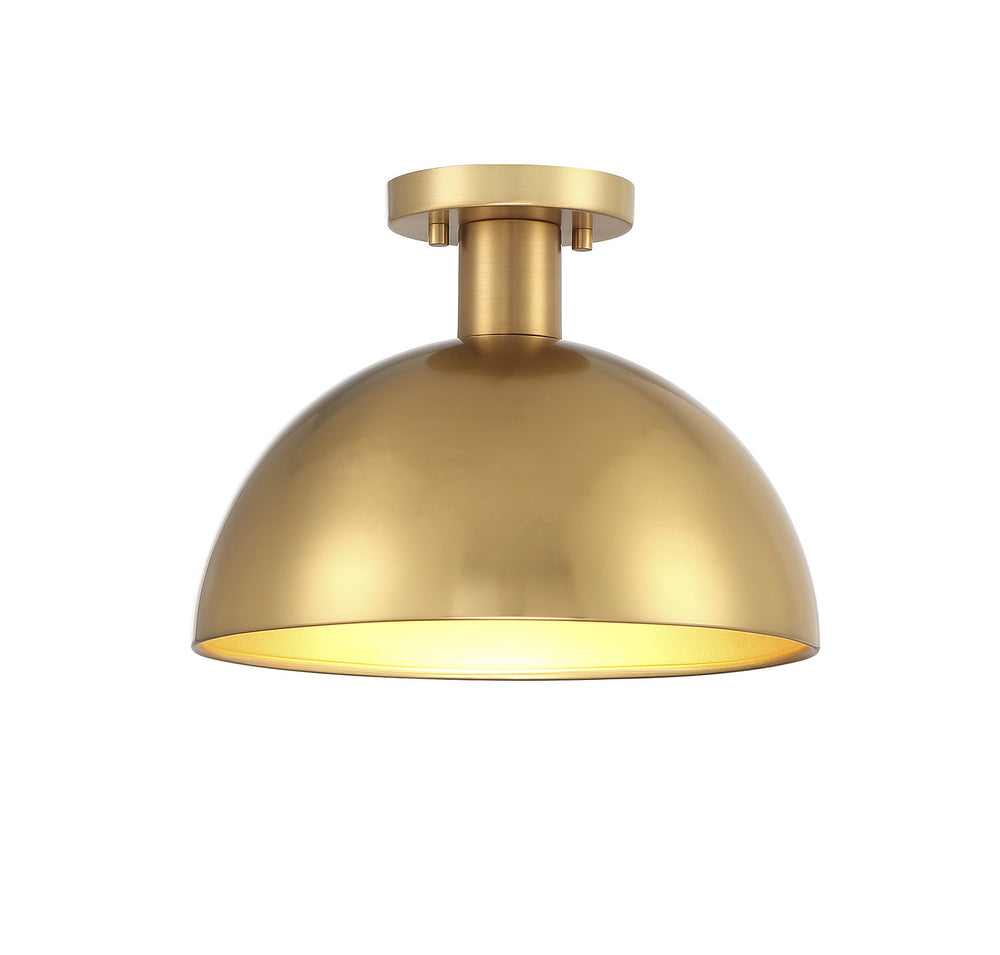 Meridian - One Light Semi-Flush Mount - Natural Brass- Union Lighting Luminaires Decor