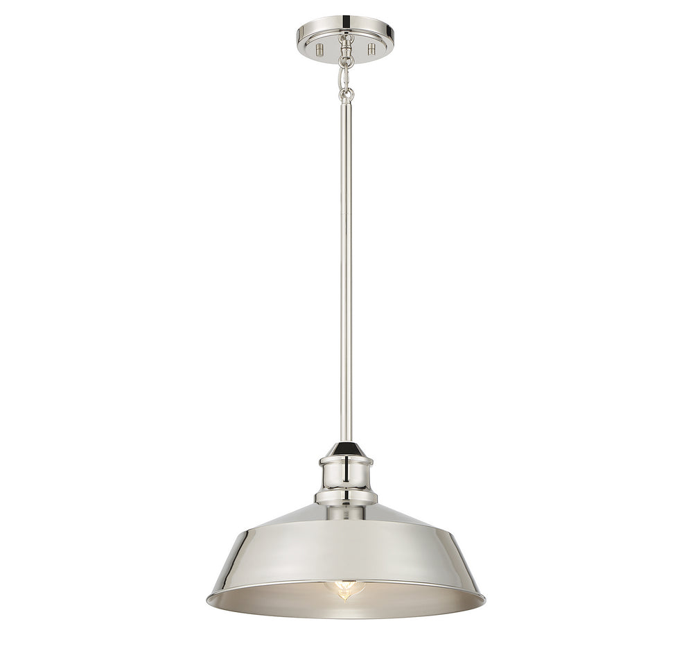 Meridian - One Light Pendant - Polished Nickel- Union Lighting Luminaires Decor