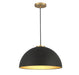 Meridian - One Light Pendant - Matte Black with Natural Brass- Union Lighting Luminaires Decor