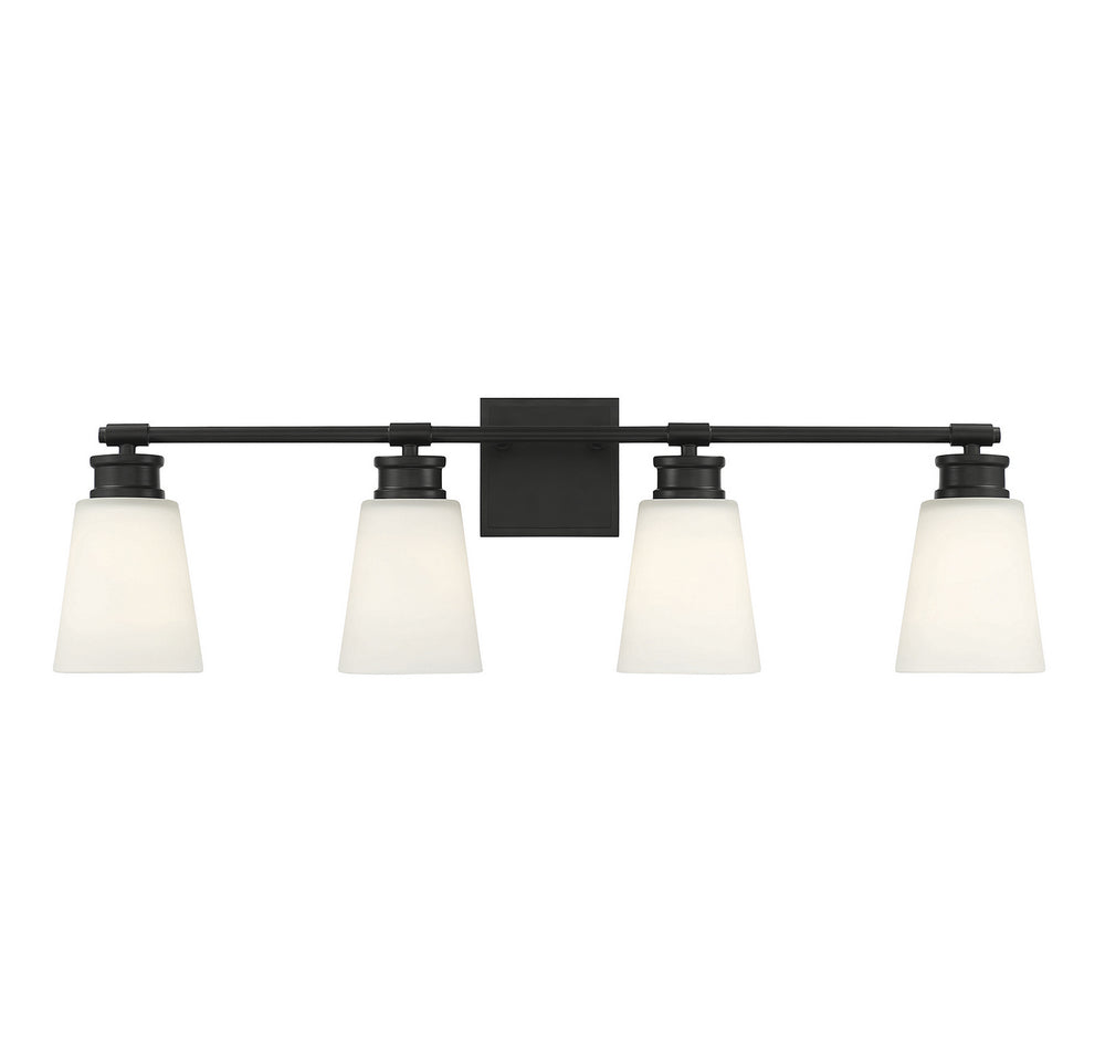 Meridian - Four Light Bathroom Vanity Light - Matte Black- Union Lighting Luminaires Decor