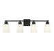 Meridian - Four Light Bathroom Vanity Light - Matte Black- Union Lighting Luminaires Decor