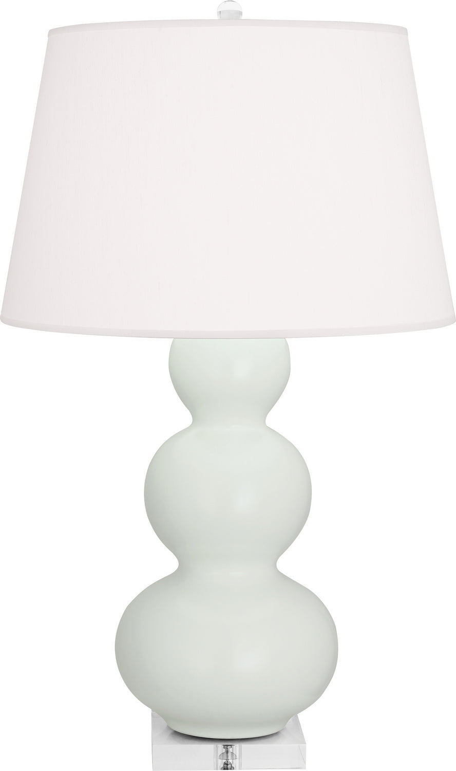 Robert Abbey - One Light Table Lamp - Triple Gourd - Matte Celadon Glazed Ceramic w/Lucite Base- Union Lighting Luminaires Decor