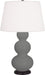 Robert Abbey - One Light Table Lamp - Triple Gourd - Matte Ash Glazed Ceramic w/Deep Patina Bronze- Union Lighting Luminaires Decor