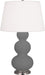 Robert Abbey - One Light Table Lamp - Triple Gourd - Matte Ash Glazed Ceramic w/Antique Silver- Union Lighting Luminaires Decor