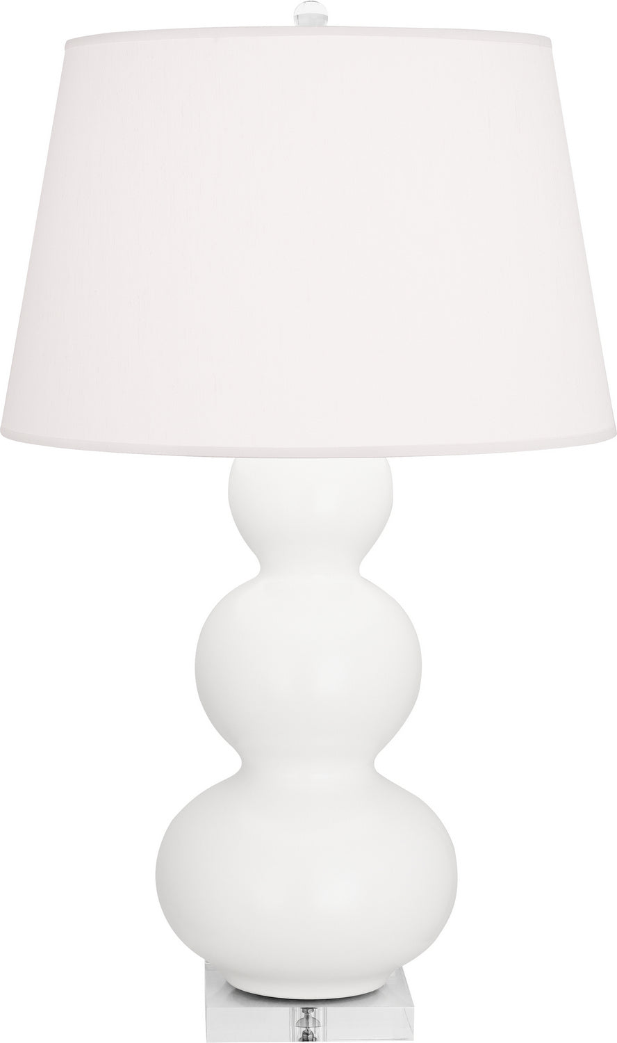 Robert Abbey - One Light Table Lamp - Triple Gourd - Matte Lily Glazed Ceramic w/Lucite Base- Union Lighting Luminaires Decor