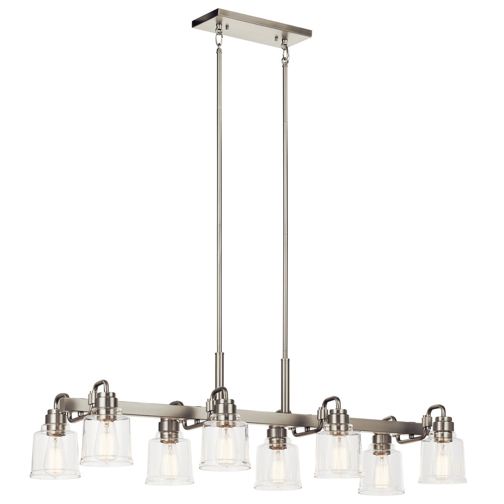 Kichler Canada - Eight Light Linear Chandelier - Aivian - Nickel Textured- Union Lighting Luminaires Decor