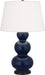 Robert Abbey - One Light Table Lamp - Triple Gourd - Matte Midnight Blue Glazed Ceramic w/Deep Patina Bronze- Union Lighting Luminaires Decor