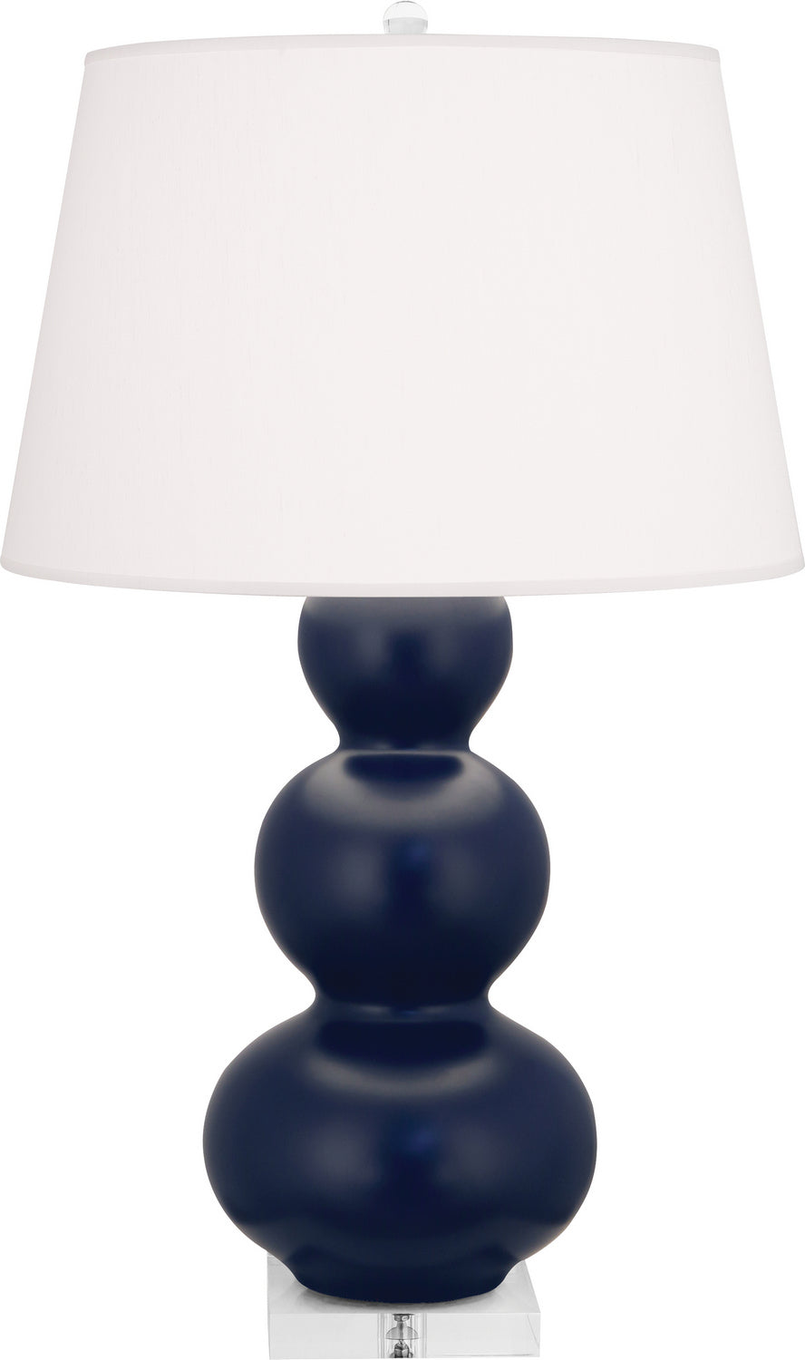 Robert Abbey - One Light Table Lamp - Triple Gourd - Matte Midnight Blue Glazed Ceramic w/Lucite Base- Union Lighting Luminaires Decor