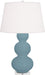 Robert Abbey - One Light Table Lamp - Triple Gourd - Matte Steel Blue Glazed Ceramic w/Lucite Base- Union Lighting Luminaires Decor