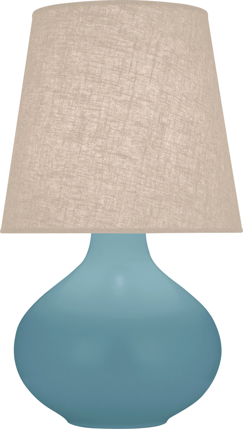 Robert Abbey - One Light Table Lamp - June - Matte Steel Blue Glazed Ceramic- Union Lighting Luminaires Decor