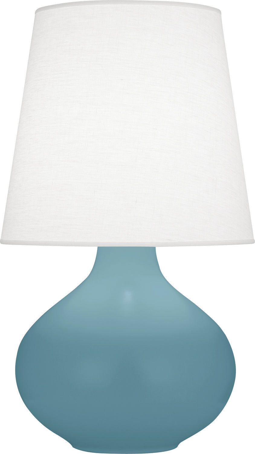 Robert Abbey - One Light Table Lamp - June - Matte Steel Blue Glazed Ceramic- Union Lighting Luminaires Decor