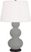 Robert Abbey - One Light Table Lamp - Triple Gourd - Matte Smoky Taupe Glazed Ceramic w/Deep Patina Bronze- Union Lighting Luminaires Decor