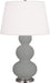 Robert Abbey - One Light Table Lamp - Triple Gourd - Matte Smokey Taupe Glazed Ceramic w/Antique Silver- Union Lighting Luminaires Decor