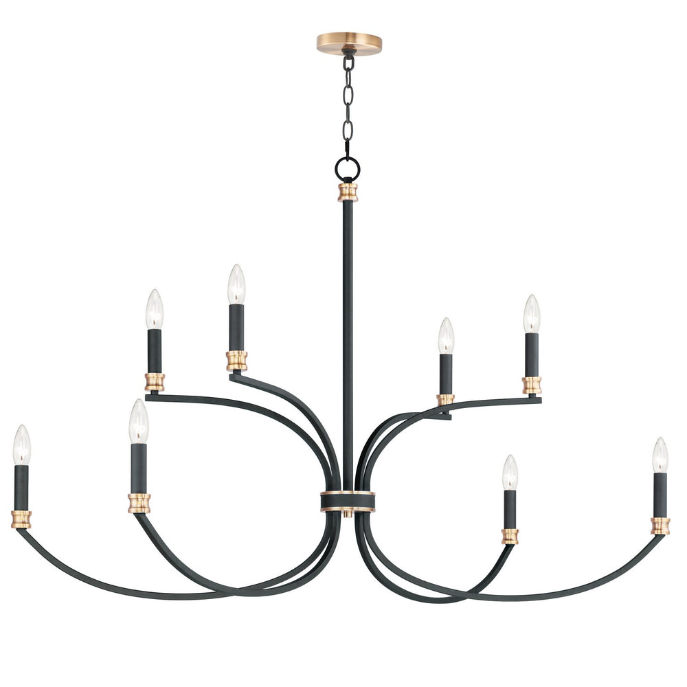 Maxim - Eight Light Chandelier - Charlton - Black / Antique Brass- Union Lighting Luminaires Decor