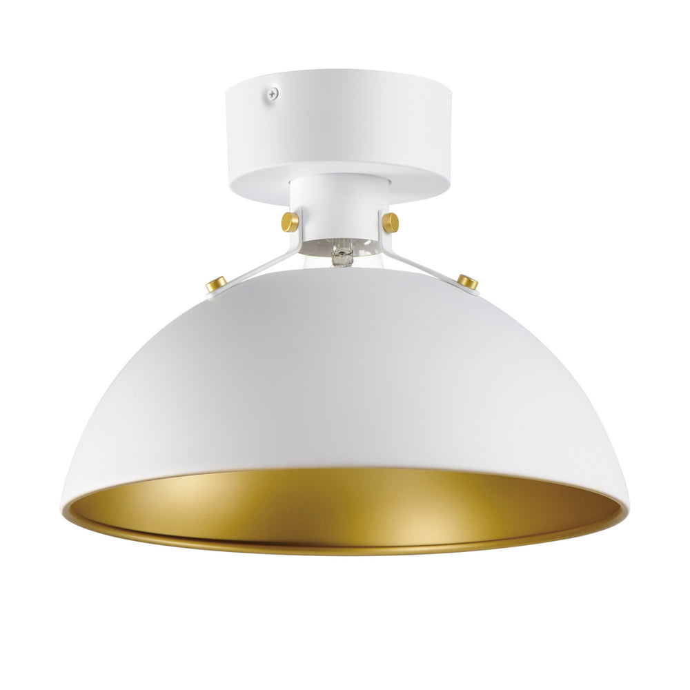 Maxim - One Light Flush Mount - Dawn - White/Satin Brass- Union Lighting Luminaires Decor