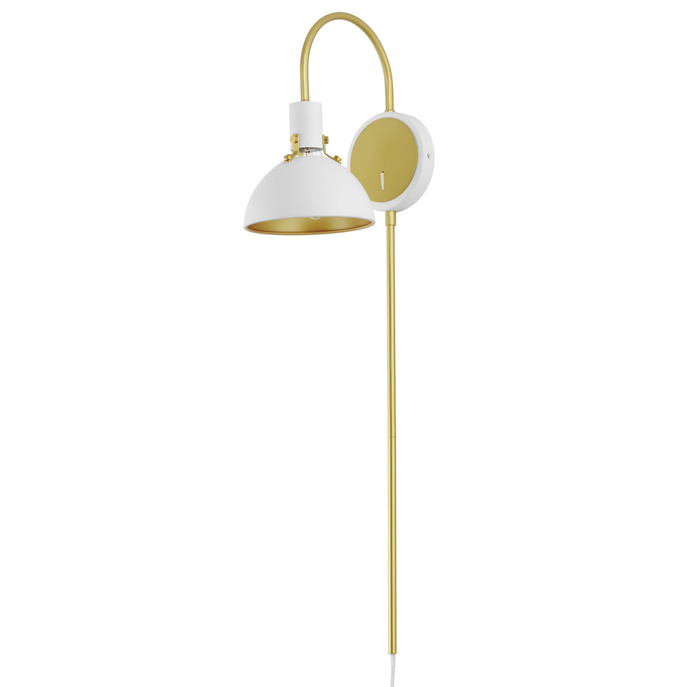 Maxim - One Light Wall Sconce - Dawn - White/Satin Brass- Union Lighting Luminaires Decor