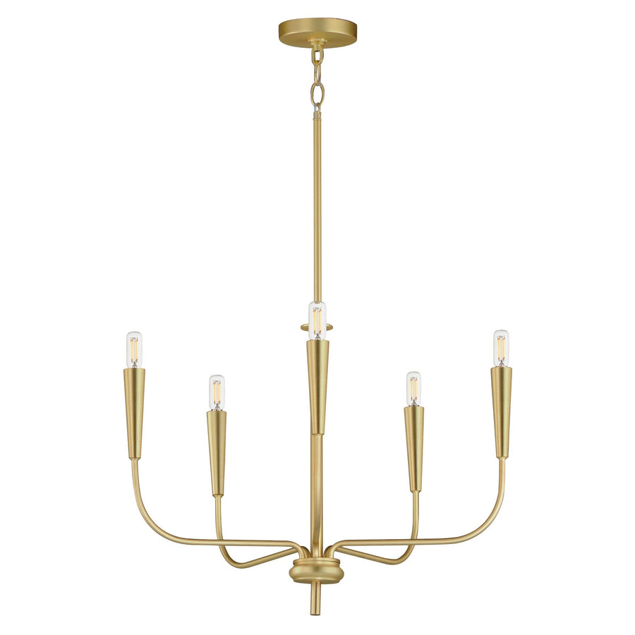 Maxim - Five Light Chandelier - Vela - Satin Brass- Union Lighting Luminaires Decor