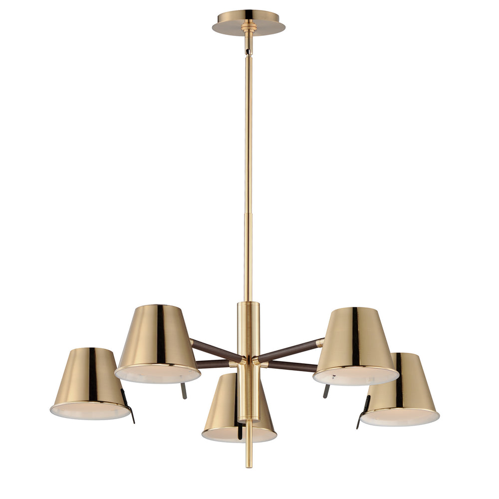 Maxim - LED Chandelier - Carlo - Dark Bronze, Leather, Heritage Brass- Union Lighting Luminaires Decor