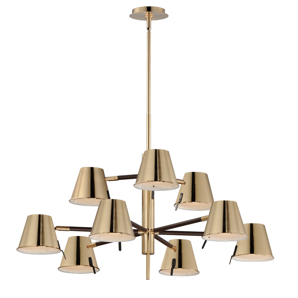 Maxim - LED Chandelier - Carlo - Dark Bronze, Leather, Heritage Brass- Union Lighting Luminaires Decor