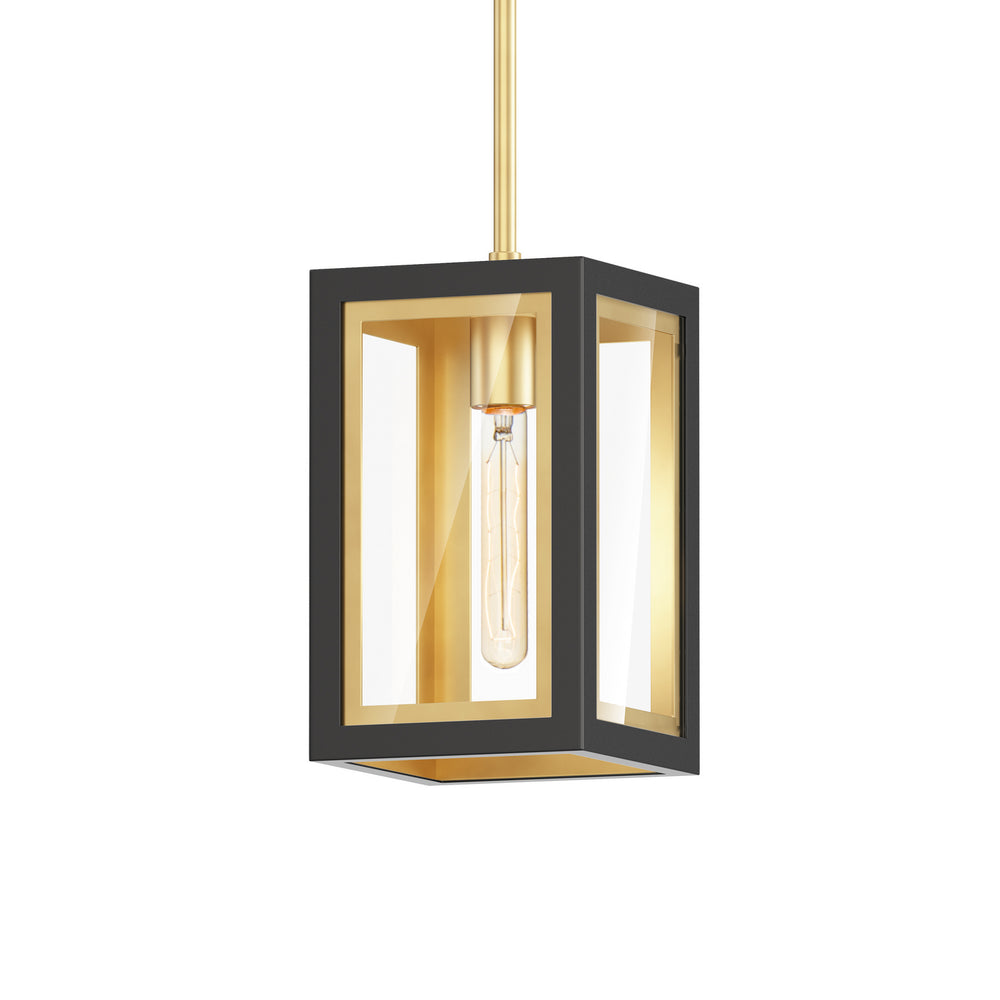 Maxim - One Light Outdoor Pendant - Neoclass - Black / Gold- Union Lighting Luminaires Decor