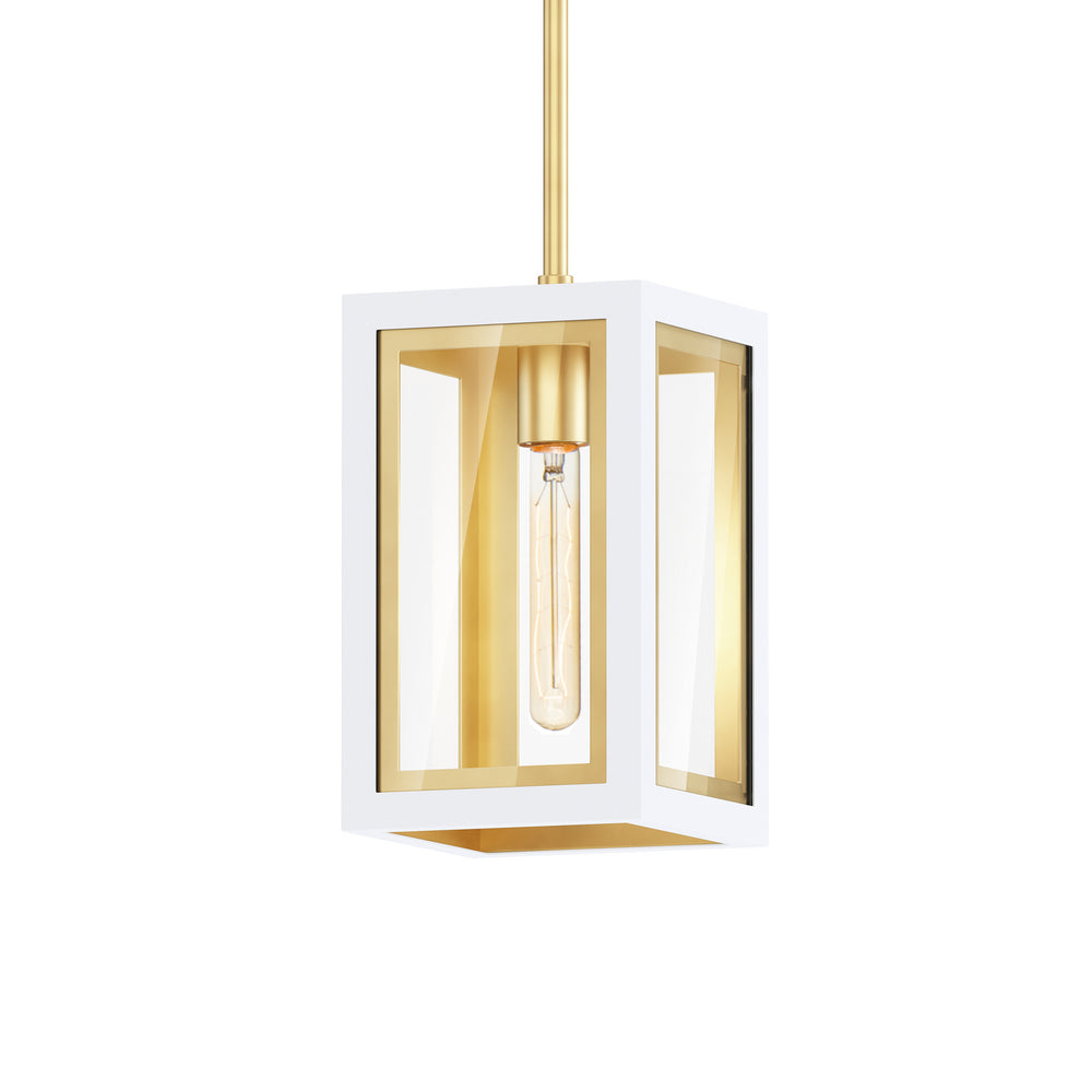 Maxim - One Light Outdoor Pendant - Neoclass - White/Gold- Union Lighting Luminaires Decor