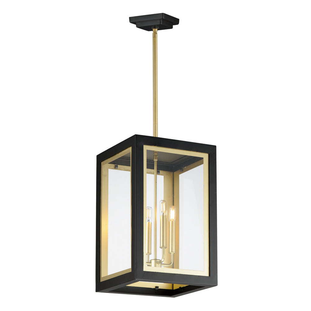 Maxim - Four Light Outdoor Pendant - Neoclass - Black / Gold- Union Lighting Luminaires Decor