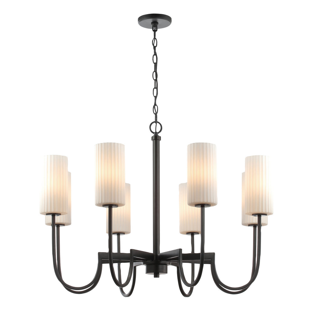 Maxim - Eight Light Chandelier - Town and Country - Black- Union Lighting Luminaires Decor