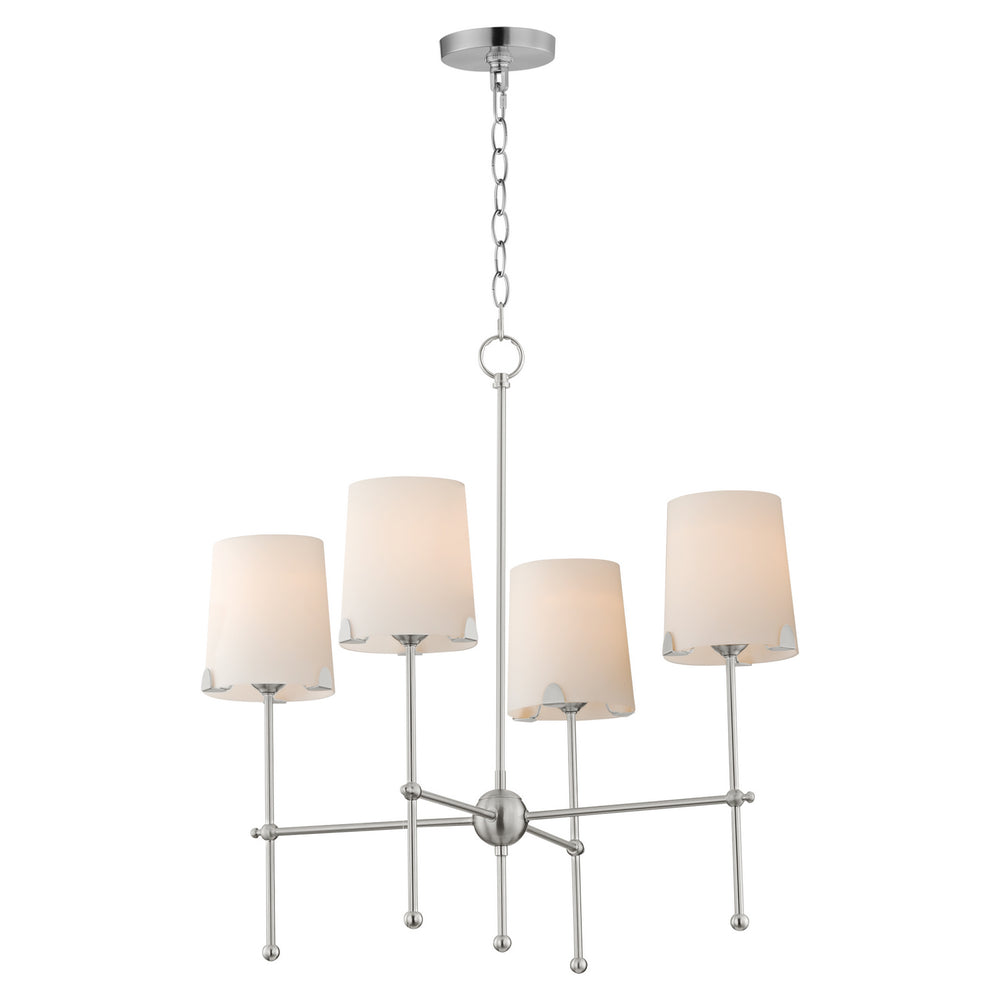 Maxim - Four Light Chandelier - Huntington - Satin Nickel- Union Lighting Luminaires Decor
