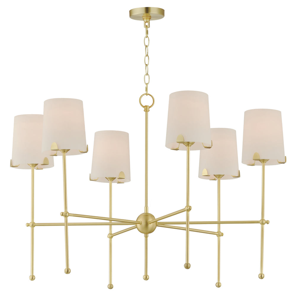 Maxim - Six Light Chandelier - Huntington - Satin Brass- Union Lighting Luminaires Decor