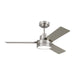 Generation Lighting Canada - 44" Ceiling Fan - Jovie - Brushed Steel- Union Lighting Luminaires Decor
