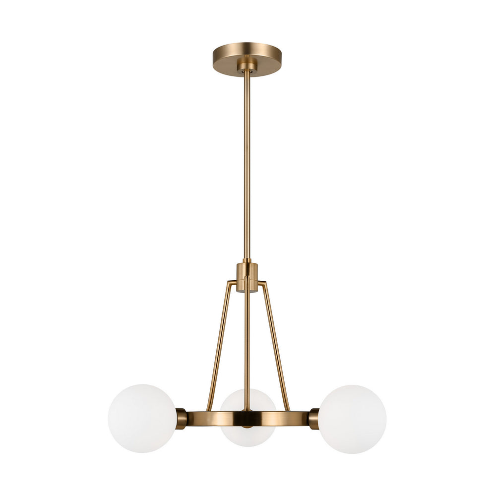 Visual Comfort Studio Canada - Three Light Chandelier - Clybourn - Satin Brass- Union Lighting Luminaires Decor