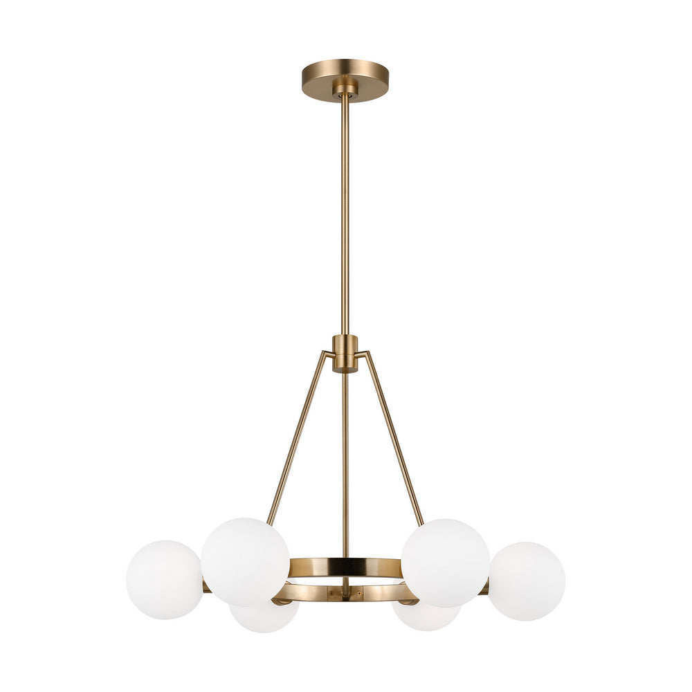Visual Comfort Studio Canada - Six Light Chandelier - Clybourn - Satin Brass- Union Lighting Luminaires Decor