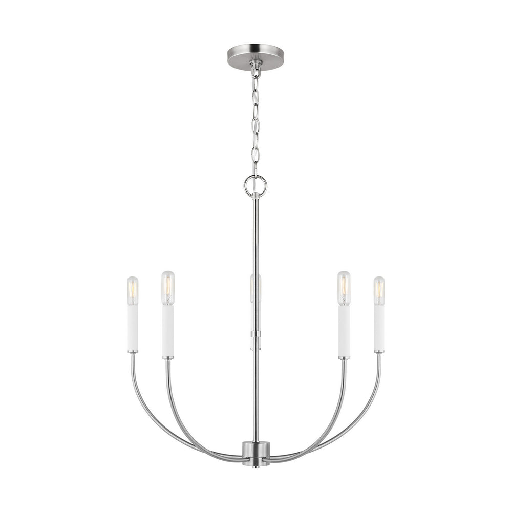 Visual Comfort Studio Canada - Five Light Chandelier - Greenwich - Brushed Nickel- Union Lighting Luminaires Decor