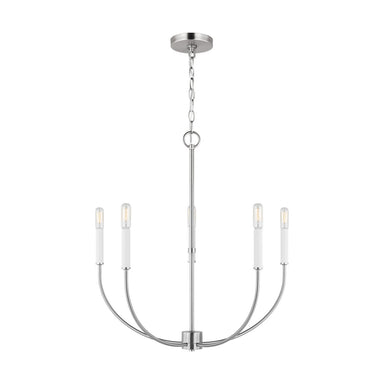 Visual Comfort Studio Canada - Five Light Chandelier - Greenwich - Brushed Nickel- Union Lighting Luminaires Decor