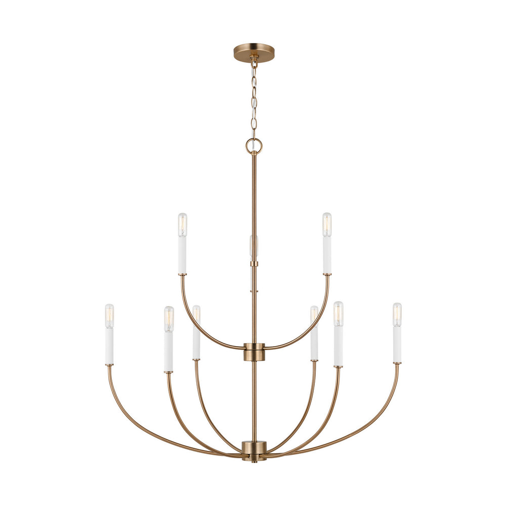 Visual Comfort Studio Canada - Nine Light Chandelier - Greenwich - Satin Brass- Union Lighting Luminaires Decor