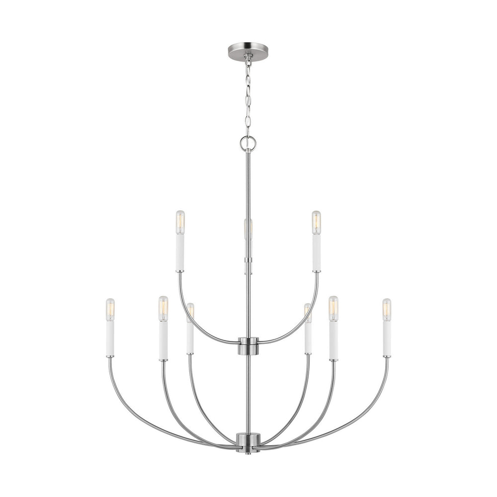 Visual Comfort Studio Canada - Nine Light Chandelier - Greenwich - Brushed Nickel- Union Lighting Luminaires Decor