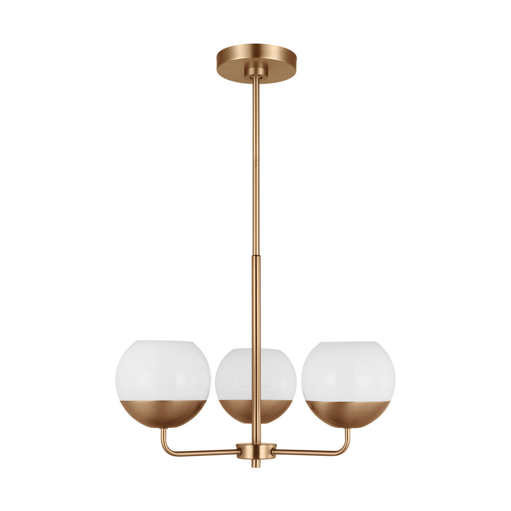 Visual Comfort Studio Canada - Three Light Chandelier - Alvin - Satin Brass- Union Lighting Luminaires Decor