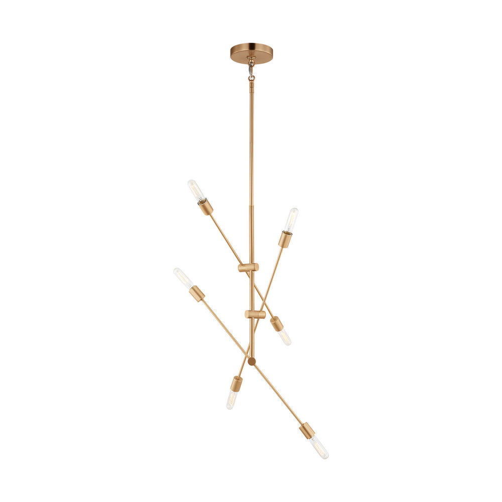 Visual Comfort Studio Canada - Six Light Chandelier - Axis - Satin Brass- Union Lighting Luminaires Decor