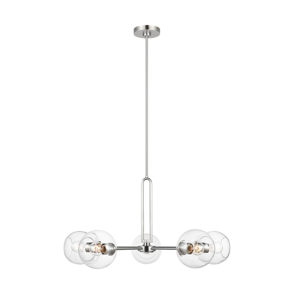 Visual Comfort Studio Canada - Five Light Chandelier - Codyn - Brushed Nickel- Union Lighting Luminaires Decor