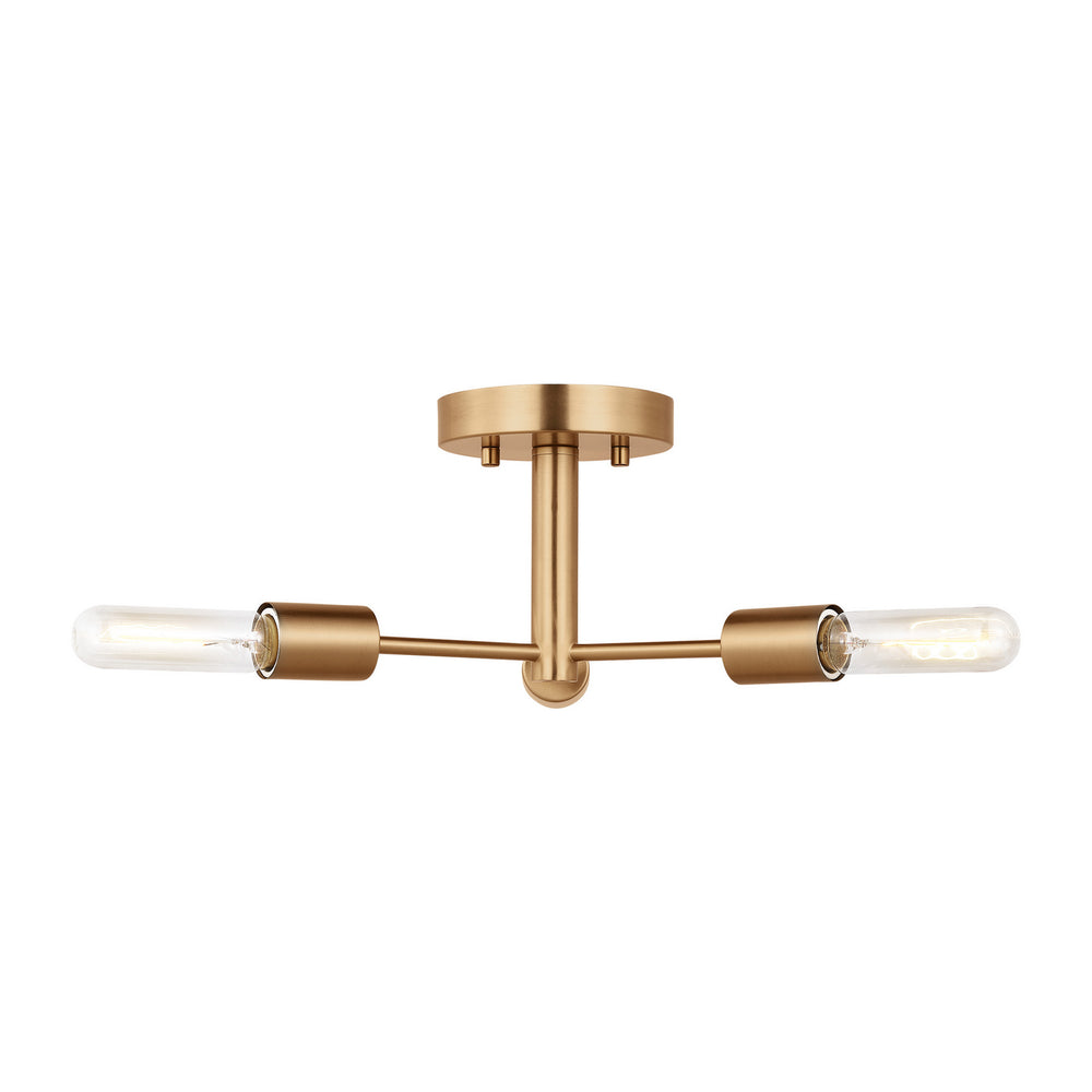 Visual Comfort Studio Canada - Three Light Semi-Flush Mount - Axis - Satin Brass- Union Lighting Luminaires Decor