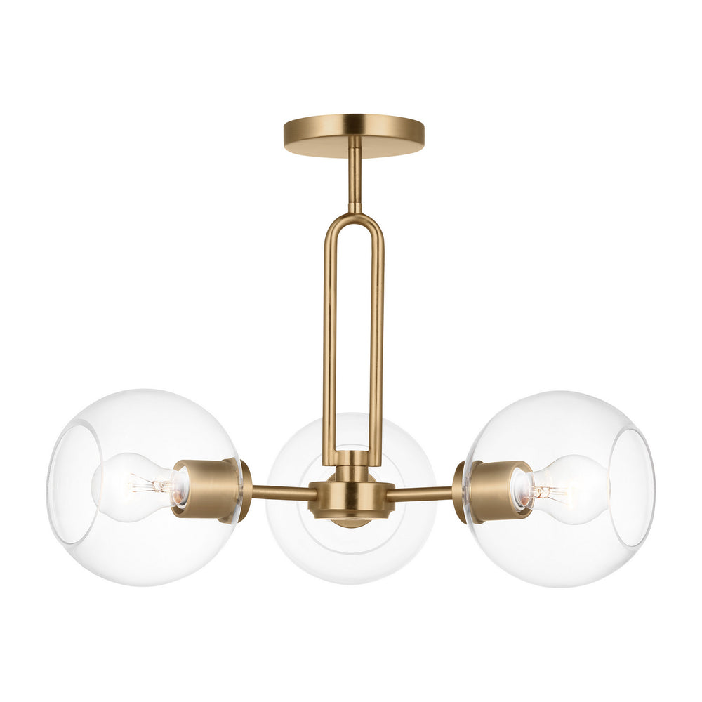 Visual Comfort Studio Canada - Three Light Semi-Flush Mount - Codyn - Satin Brass- Union Lighting Luminaires Decor