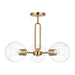 Visual Comfort Studio Canada - Three Light Semi-Flush Mount - Codyn - Satin Brass- Union Lighting Luminaires Decor