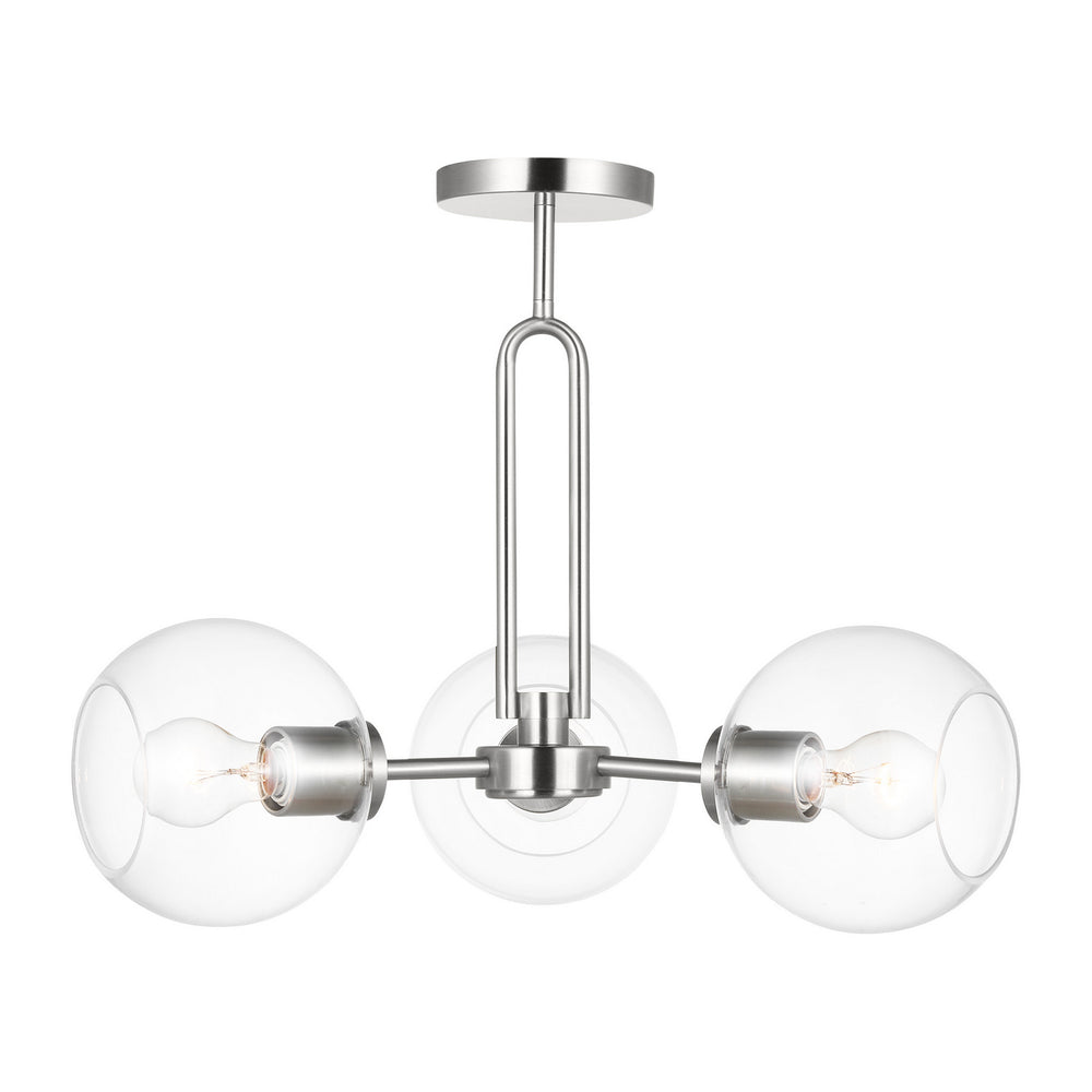 Visual Comfort Studio Canada - Three Light Semi-Flush Mount - Codyn - Brushed Nickel- Union Lighting Luminaires Decor