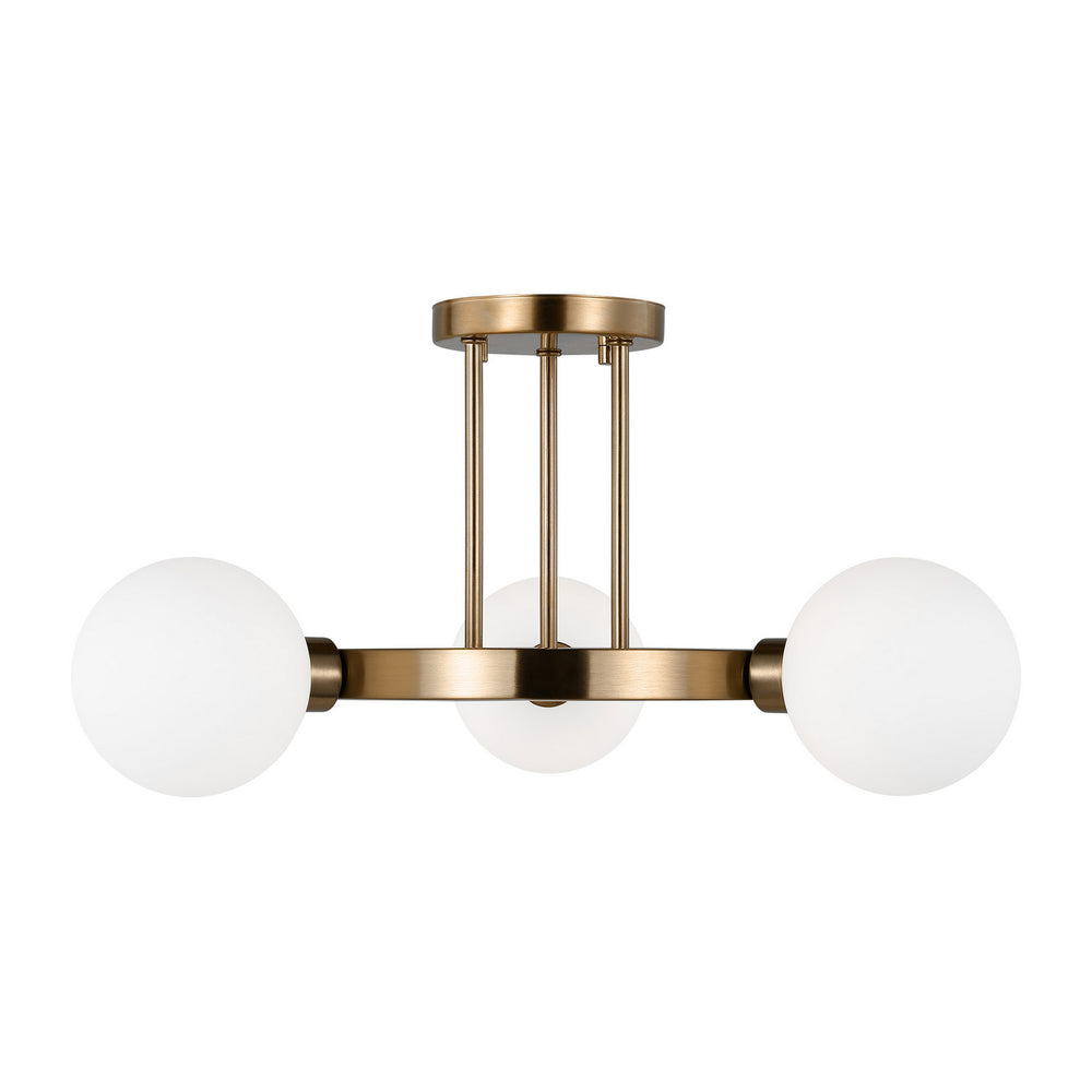 Visual Comfort Studio Canada - Three Light Semi-Flush Mount - Clybourn - Satin Brass- Union Lighting Luminaires Decor
