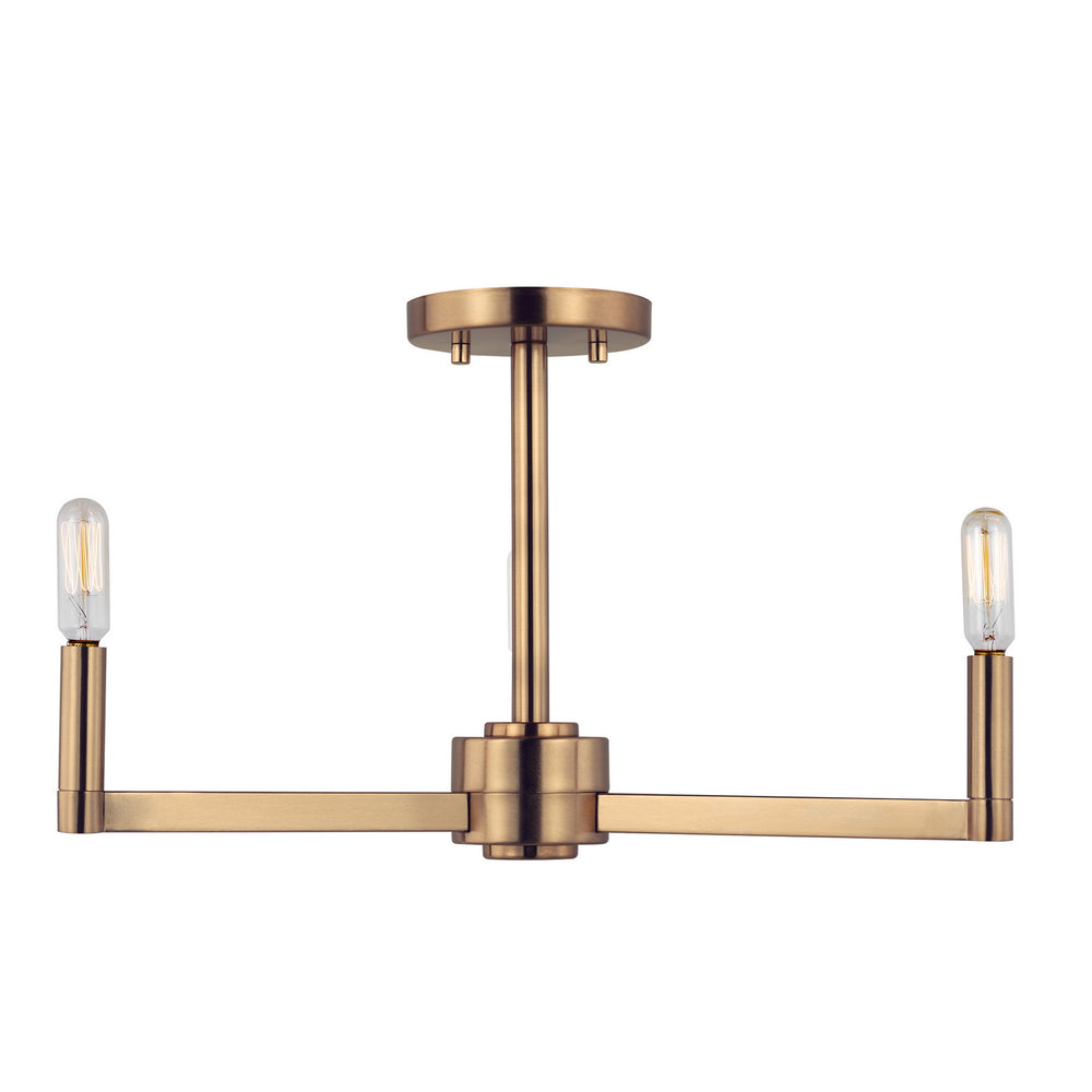 Visual Comfort Studio Canada - Three Light Semi-Flush Mount - Fullton - Satin Brass- Union Lighting Luminaires Decor