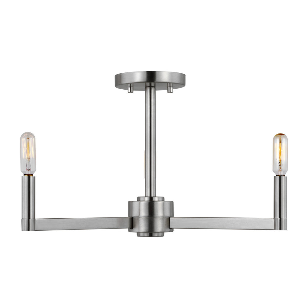 Visual Comfort Studio Canada - Three Light Semi-Flush Mount - Fullton - Brushed Nickel- Union Lighting Luminaires Decor