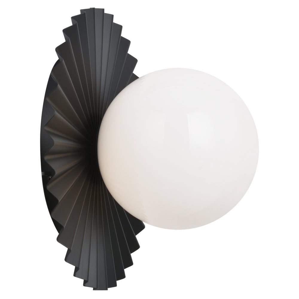 Matteo Canada - One Light Wall Sconce/Ceiling Mount - Modern Ruff - Black- Union Lighting Luminaires Decor