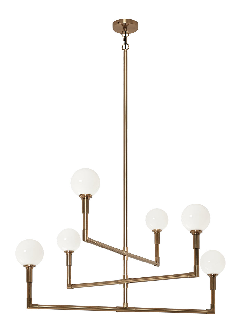 Matteo Canada - Six Light Chandelier - Candlestix - Aged Gold Brass- Union Lighting Luminaires Decor