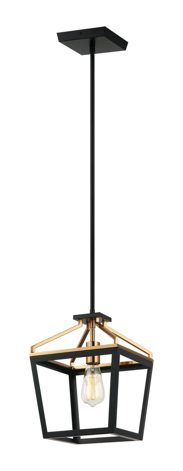 Matteo Canada - One Light Chandelier - Mavonshire - Black + Aged Gold Brass- Union Lighting Luminaires Decor
