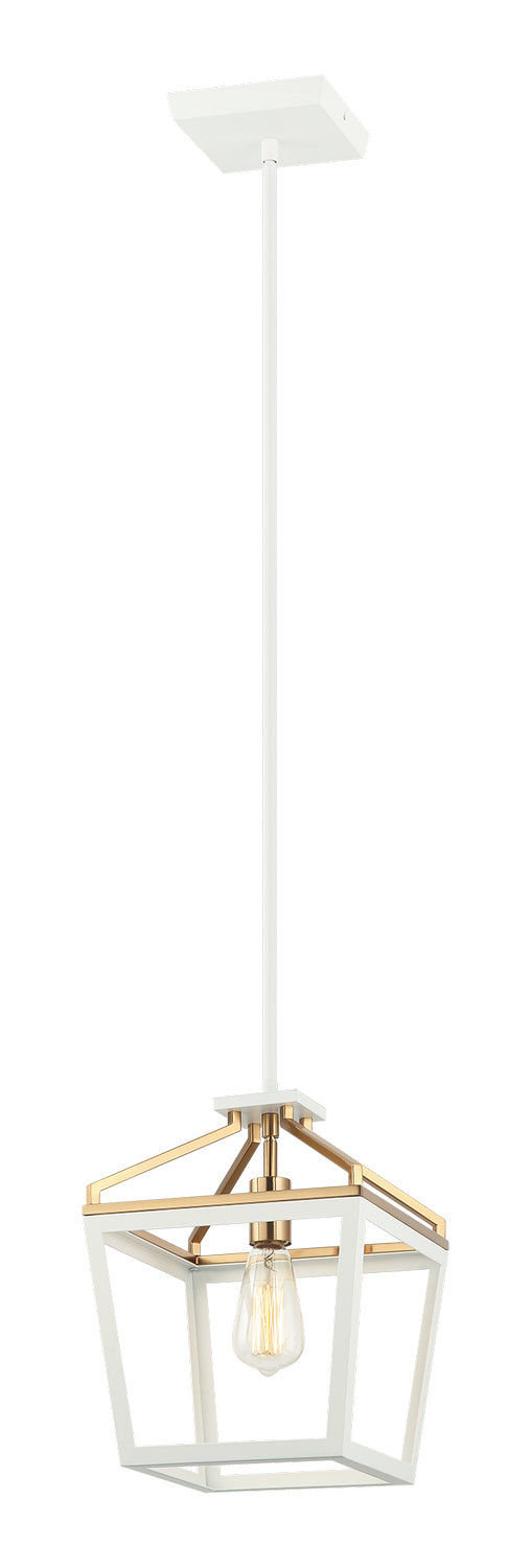 Matteo Canada - One Light Chandelier - Mavonshire - White + Aged Gold Brass- Union Lighting Luminaires Decor